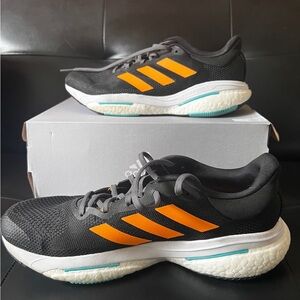 Adidas Black and Orange Athletic Sneakers